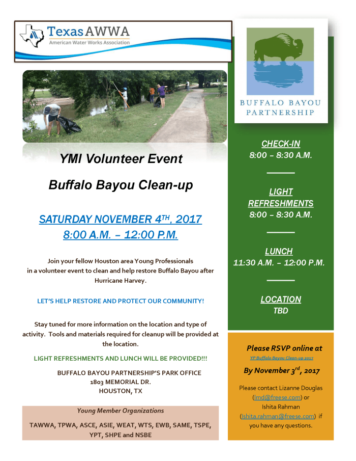 TAWWA-YMI Buffalo Bayou Clean-up